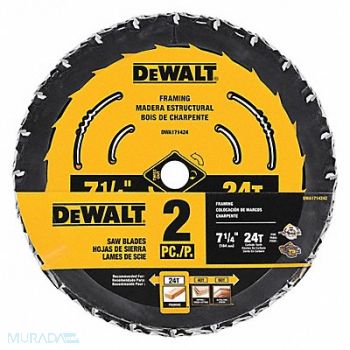 DEWALT Circular Saw Blade Dia 7-1/4 in PK2, 55EF22