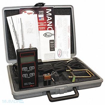 DWYER Anemometer Kit 0 to 9999 Velocity (FPM), 55EJ37