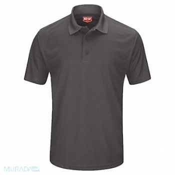 RED KAP Short Sleeve Polo Mens XXL Charcoal/Gray, 55EM03