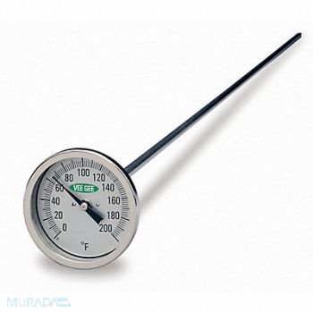 VEE GEE Compost Dial Thermometer 5/16 Dia Stem, 55EZ27