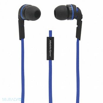 MOBILESPEC Wired Earbuds Stereo Plastic Black/Blue, 55FA63