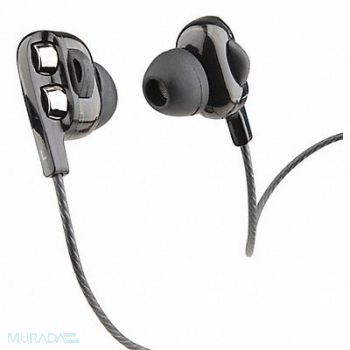 MOBILESPEC Wired Earbuds Dual Driver Plastic Black, 55FA72