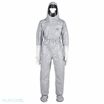 DUPONT Hooded Coveralls Gray 5XL Elastic, 55GX58