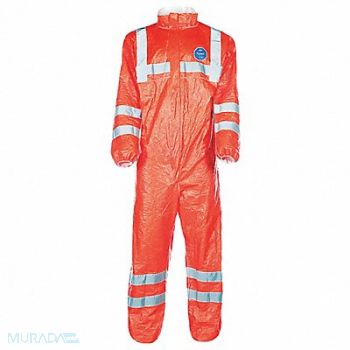 DUPONT Collared Coveralls Ornge 6XL Elastc PK25, 55FJ62