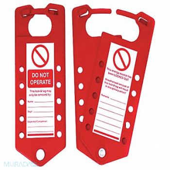 SKILCRAFT Labeled Lockout Hasp Red 7-1/4 L 3 W, 55HY54