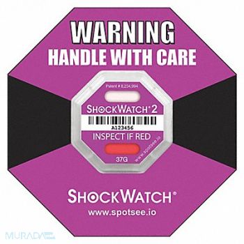 SHOCKWATCH G-Force Indicator Label 37G PK50, 55JF97