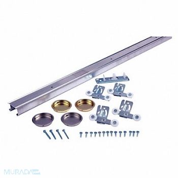 NATIONAL GUARD Track Kit Sliding Door Type Alum. Silver, 55JJ13