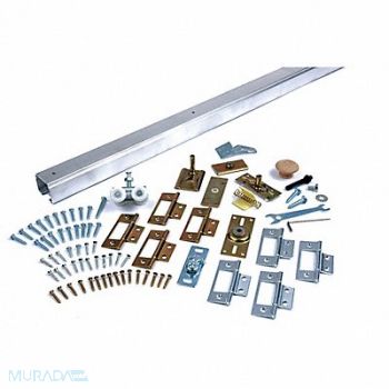 NATIONAL GUARD Track Kit Sliding Door Type Alum. Silver, 55JJ15
