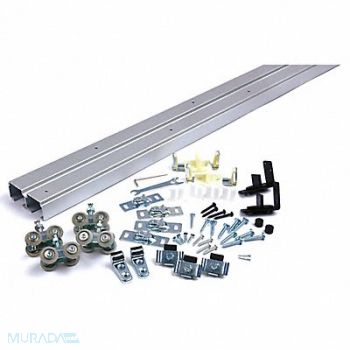 NATIONAL GUARD Track Kit Sliding Door Type Alum. Silver, 55JJ22