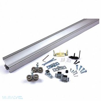NATIONAL GUARD Track Kit Sliding Door Type Alum. Silver, 55JJ27