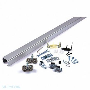 NATIONAL GUARD Track Kit Sliding Door Type Alum. Silver, 55JJ31