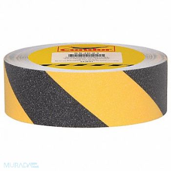 CONDOR AntiSlip Tape 60 ftLx2 inW BLK/YLW PK6, 55JK21