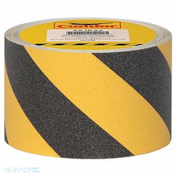 CONDOR AntiSlip Tape 60 ftLx4 inW BLK/YLW PK3, 55JK22