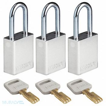 BRADY Lockout Padlock Al Open Shackel PK3, 55JY31
