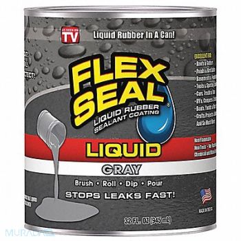 FLEX SEAL Leak Sealer 32 oz Rubber Base Gray, 55KE55