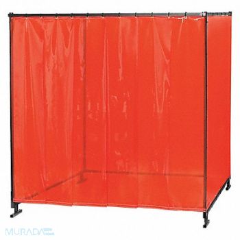 STEINER Welding Booth 8 ft W 6 ft H Orange, 55KE94