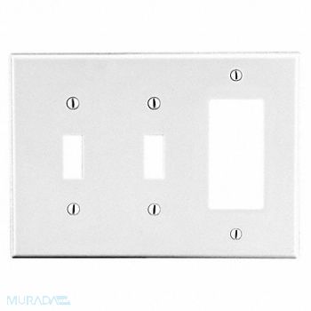 HUBBELL Toggle Switch/Rocker Wall Plate White, 55KU03