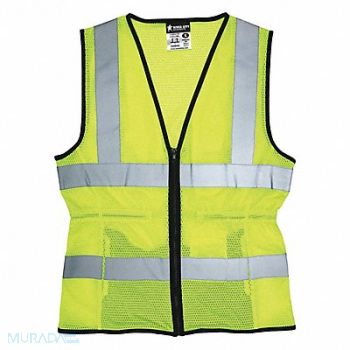 MCR SAFETY High Visibility Vest XL Size Women, 55KX32
