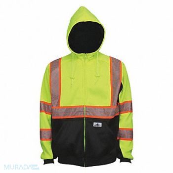 MCR SAFETY Hooded Sweatshirt Lime L Sz, 55KX41
