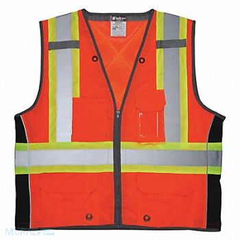 MCR SAFETY K2277 High Visibility Vest XL Size Unisex, 55KX71