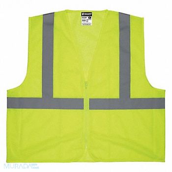 MCR SAFETY K2280 High Visibility Vest XL Size Unisex, 55KX83