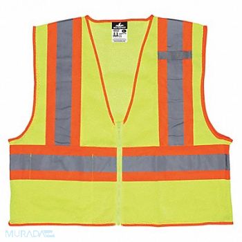 MCR SAFETY K2283 High Visibility Vest XL Size Unisex, 55KY09