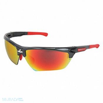 MCR SAFETY Safety Glass Red Mirror Lens Half-Frame, 55KY34