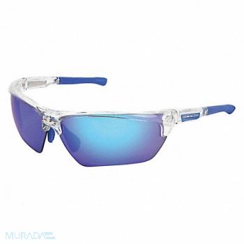 MCR SAFETY Safety Glass Blue Mirror Lens Half-Frame, 55KY37