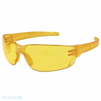 MCR SAFETY Safety Glass Amber Lens Frameless, 55KY43