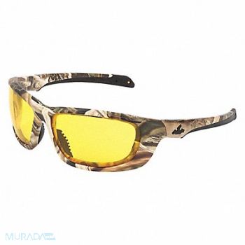MCR SAFETY Safety Glass Amber Lens Full-Frame, 55KY54