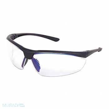MCR SAFETY Safety Glass Clear/Blue Lens Half-Frame, 55KY77