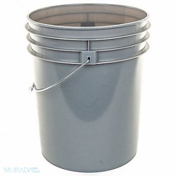 BASCO Plastic Pail Polyethylene Gray, 55KY99