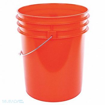 BASCO Plastic Pail PE Orange Open Head, 55KZ01