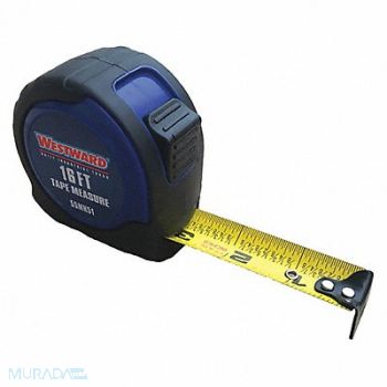 WESTWARD Tape Measure 16 ft L Blade Steel, 55MN51
