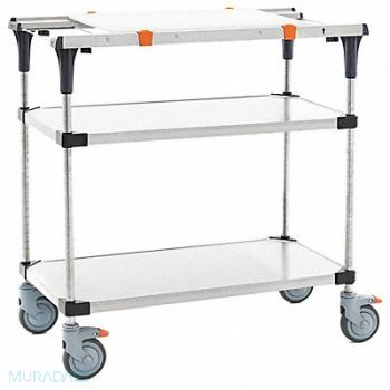 PREPMATE Service Cart 800 lb Load Cap. SS Silver, 55NF19