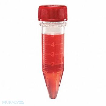 GLOBE SCIENTIFIC Centrifuge Tube 5mL Nominal Cap. PK200, 55NH53