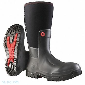 DUNLOP K2322 Rubber Boot Men s 14 Knee Black PR, 55NK84