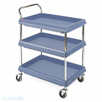 INSTOCK Laboratory Utility Deep Ledge Cart Blue, 55PA85
