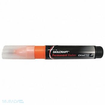 ABILITY ONE Permanent Marker Orange Chisel Tip PK12, 55VR92