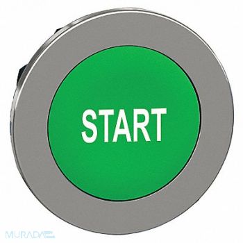 SCHNEIDER ELECTRIC Pushbutton Head Green White 30mm, 55WH37