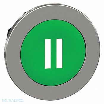 SCHNEIDER ELECTRIC Pushbutton Head Green White 30mm, 55WH38
