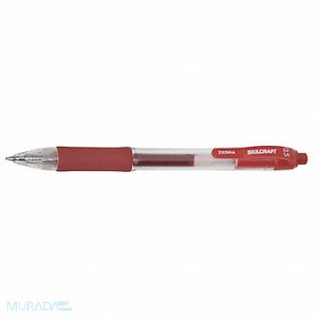 ABILITY ONE Gel Pen 0.5mm Point Red Ink PK12, 55XC72