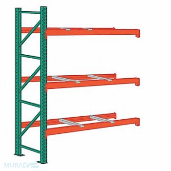 LYON Pallet Rack Add-On Unit 2 Shelves Steel, 55XG41