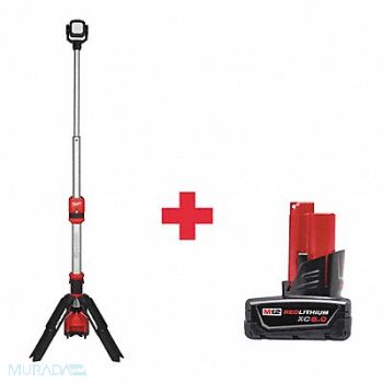 MILWAUKEE CordlessTripodLight Battery Incl 5 3/4 L, 564K79