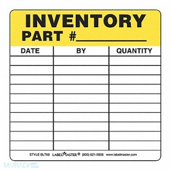 LABELMASTER Inventory Part Number Label PK500, 567W10