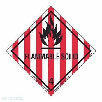 LABELMASTER Flammable Solid Label Worded PK50, 567W34