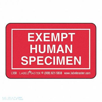 LABELMASTER Exempt Specimen Label Human PK1000, 567X24