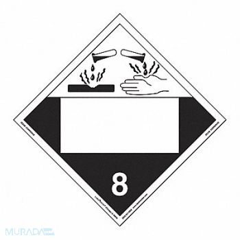 LABELMASTER Corrosive Placard Blank E-Z PK25, 567Y28