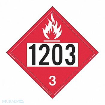 LABELMASTER Flammable Liquid Placard 1203 PK25, 567Y41