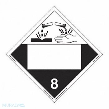 LABELMASTER Corrosive Placard Blank PK25, 567Z15